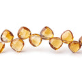 6-8mm Madeira Citrine Shoulder Drilled Faceted Hearts 6.5 inch 30 Beads AAA