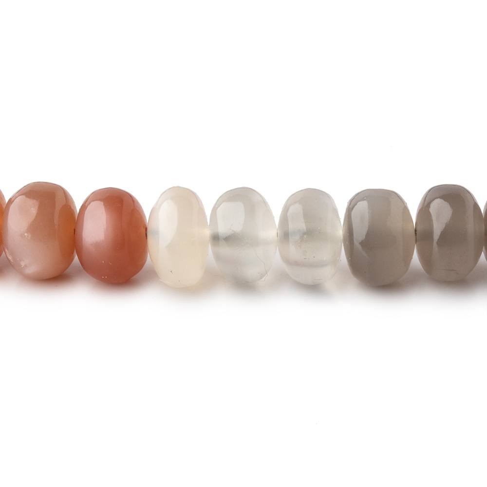 7.5-8mm Multi Color Moonstone Plain Rondelle Beads 16 inch 80 pieces