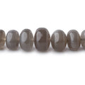 7-10mm Platinum Grey Moonstone Plain Rondelle Beads 16 inch 78 pieces