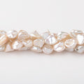 7-8mm Off White Straight Drilled Keshi Freshwater Pearls 16 inch 48 pieces