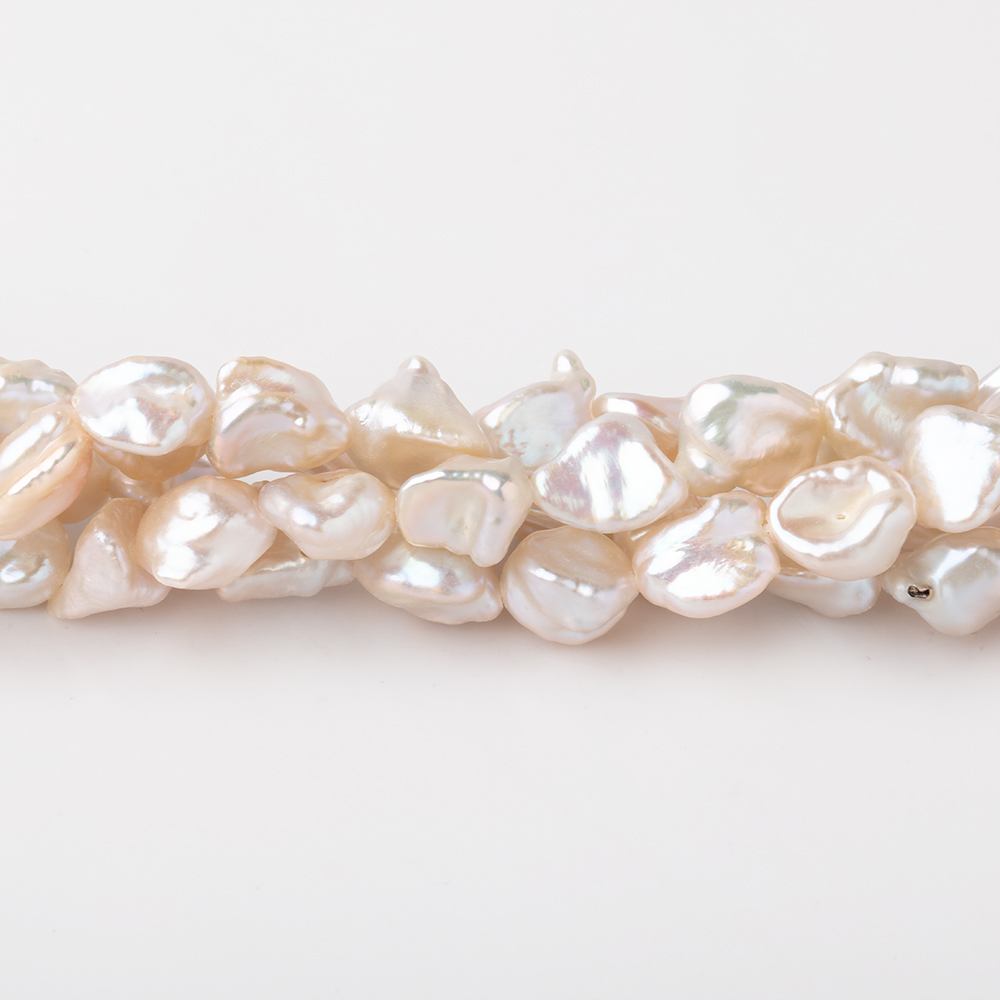 7-8mm Off White Straight Drilled Keshi Freshwater Pearls 16 inch 48 pieces