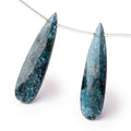 40x10mm Indigo Kyanite Faceted Pear Focal Beads Set of 2 pieces