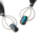40x30mm Labradorite Faceted Fancy Focal Beads Set of 2