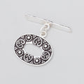 16x21.5mm Antiqued Sterling Silver Oval Toggle Twisted Rope Design 1 piece