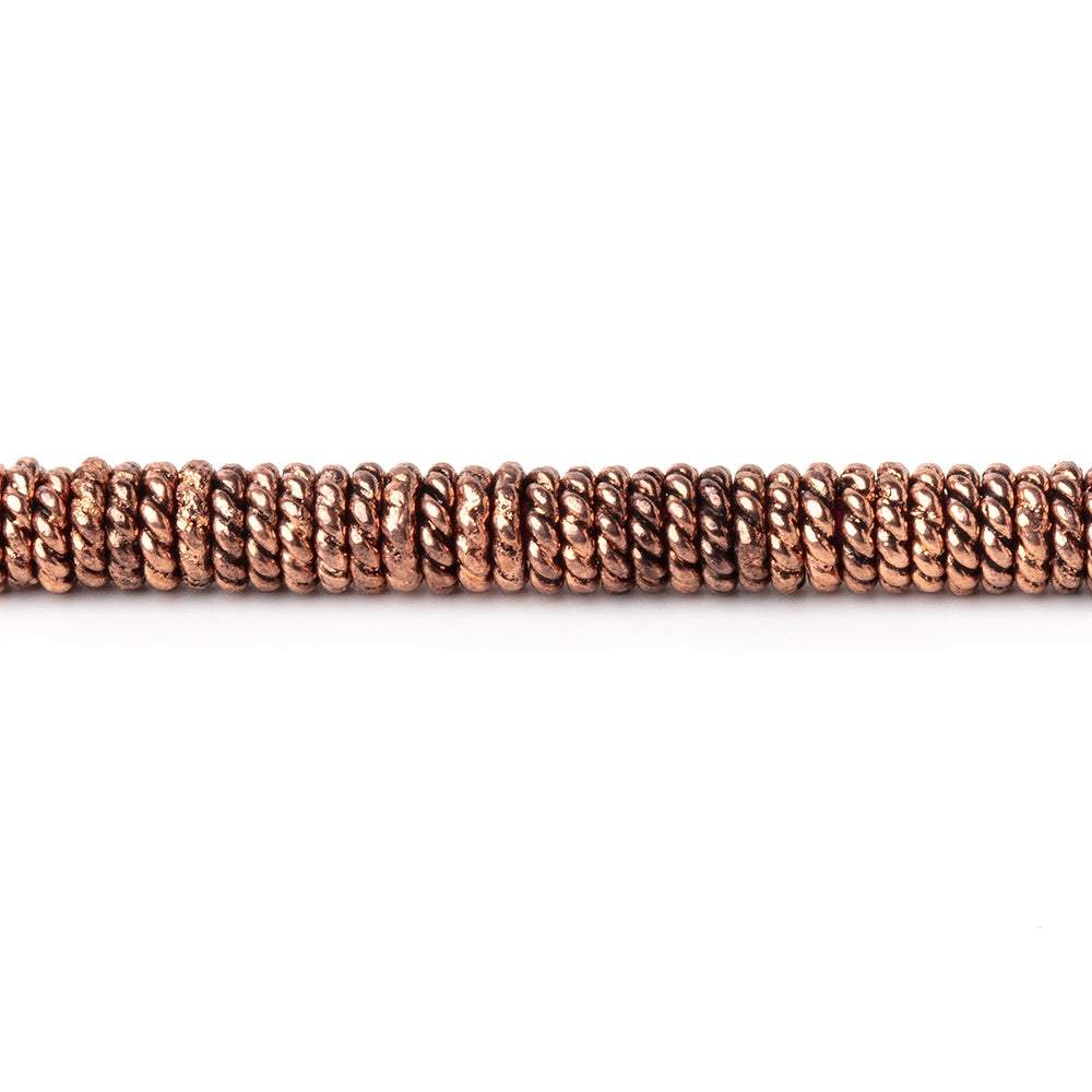 4mm Antiqued Copper Twisted Jumpring 8 inch 163 pieces
