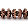 14mm Antiqued Copper Southwestern Motif Disc 8 inch 27 Beads