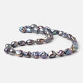 9-11mm Peacock Straight Drilled Keshi Freshwater Pearls 16 inch 32 Beads