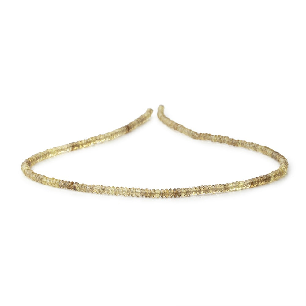 3.5mm Bi-Color Quartz Faceted Rondelle 15.5 Inch 230 Beads
