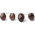 11x8-14x10mm Smoky Quartz Faceted Oval Beads 8 inch 13 pieces