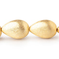 23x16mm 22kt Gold Plated Copper Brushed Puffy Pear Beads 8 inch 9 pieces