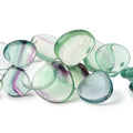 11-20mm Fluorite plain heart beads 7 inch 30 pieces