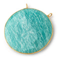 41mm Vermeil Bezel Amazonite Faceted Coin Connector 1 Focal Bead