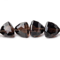 8-13mm Smoky Quartz Faceted Trillion Beads 15 inch 42 pieces