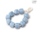 6mm Owyhee Denim Blue Opal 1.5mm Large Hole Faceted Cube Beads Set of 10