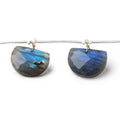 15x11-16x12mm Labradorite Faceted Half Moon Beads 6 inch 7 pieces