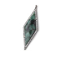 42x14mm Black Gold CZ Bezel Emerald Kite Pendant 1 Focal Bead