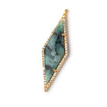 42x14mm Vermeil CZ Bezel Emerald Kite Pendant 1 Focal Bead