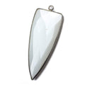 42x16mm Black Gold Bezel White Moonstone faceted point 1 focal bead