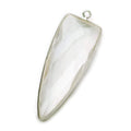 42x16mm Silver .925 Bezel Clear Quartz Point 1 ring Pendant 1 piece