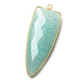 42x16mm Vermeil Bezel Amazonite faceted point 1 focal bead