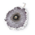 42x39mm Silver Leafed Amethyst Solar Quartz Slice Pendant 1 focal piece