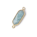 19x8mm Vermeil Bezel Aquamarine Modified Marquise Connector Focal 1 piece