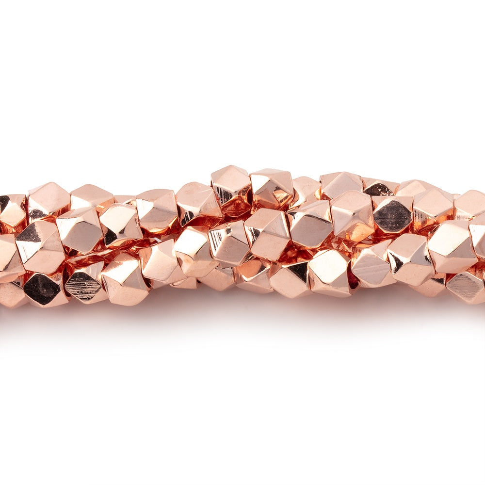 4mm Hand Polished Faceted Nugget Beads 8 inch 45 pieces