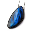 43x21x7mm Neon Blue Labradorite fancy shape focal bead 1 piece