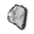 43x41mm Black Gold Leafed Gray Drusy Freeform Pendant 1 piece