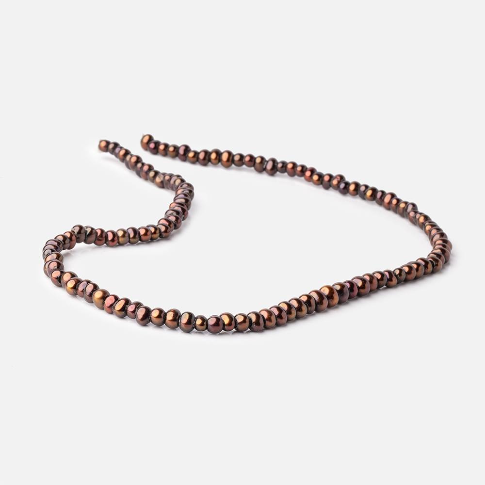5mm Chocolate 2.5mm Large Hole Off Round Pearls 15 inch 122 Beads
