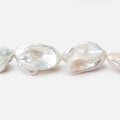 16x11-22x14mm Off White Keshi Freshwater Pearls 16 inch 21 beads AA