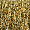 3mm Peridot Faceted Rondelles on Gold Plated Wire Wrapped Chain