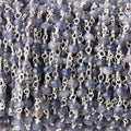 3mm Iolite faceted rondelle .925 Silver Chain by the foot 42 pieces
