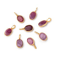 7x5mm Vermeil Bezel Ruby Rose Cut Oval Pendant 1 piece