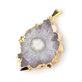 44x32mm Gold Leafed Amethyst Solar Quartz Slice Pendant 1 focal piece