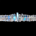4.5-10.5mm Rainbow Moonstone Faceted Heishi Beads 12 inch 147 pieces AAA