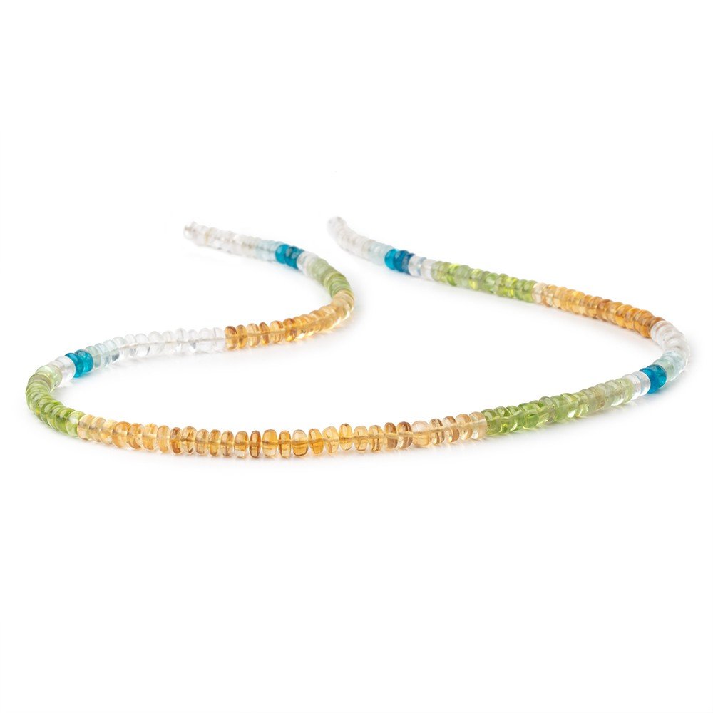 4.5-5mm Multi Gemstone Plain Rondelle Beads 17.5 inch 172 pieces
