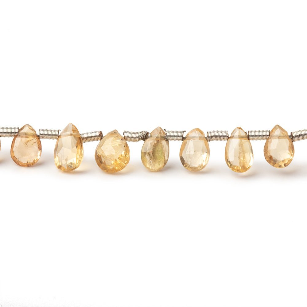 4.5-6.5mm Imperial Topaz Faceted Pear Beads 8 inch 44 pieces