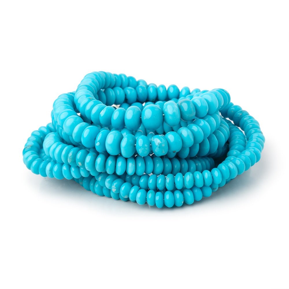 4.5-8mm Sleeping Beauty Turquoise Plain Rondelle Beads 16 inch 163 pieces AA