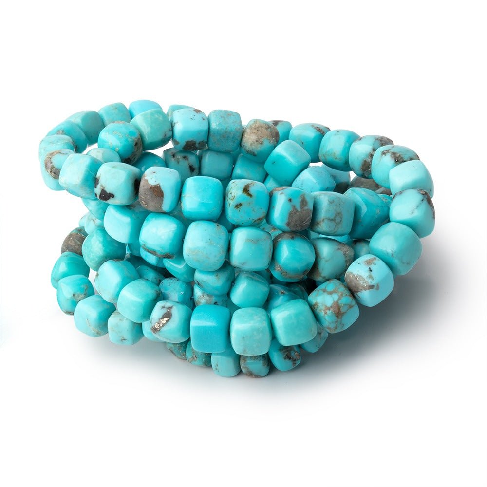 4.5-9mm Sleeping Beauty Turquoise Plain Cubes 16 inch 60 Beads AAA
