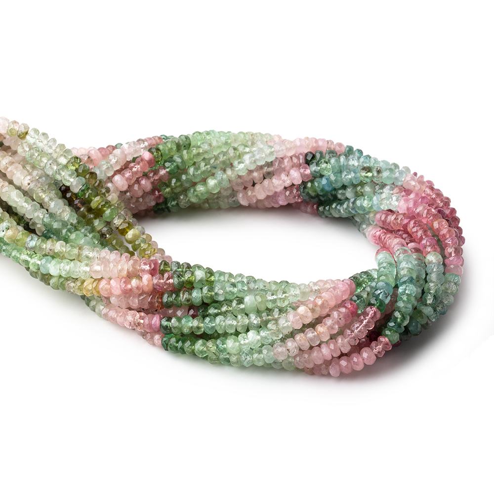 4.5mm Afghani Tourmaline Faceted Rondelle Beads 14 inch 133 pieces A