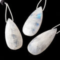 45x20mm Rainbow Moonstone Faceted Pear Focal Bead 1 piece