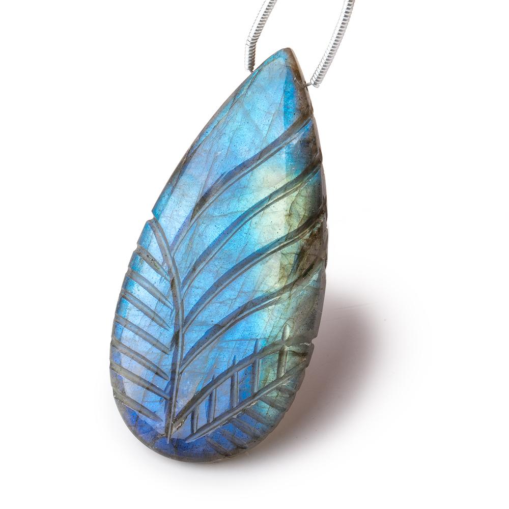 45x22mm Labradorite Carved Pear 1 Focal Bead
