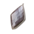 45x24mm Silver Bezel Chocolate Moonstone faceted Kite Pendant 1 piece