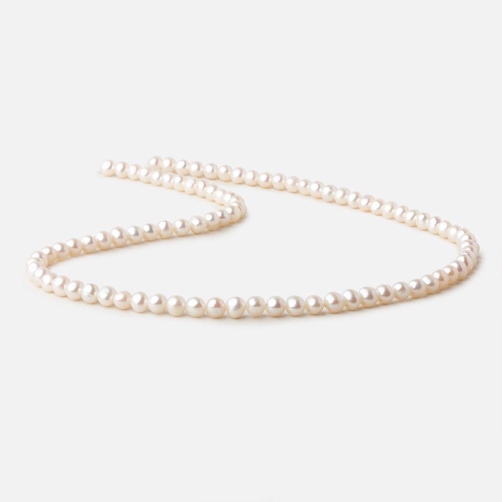 4.5x4.5mm Off White side drilled Baroque freshwater pearls 16 inch 89 pieces A