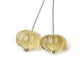 13-14mm Lemon Quartz Carved Melon Focals Set of 2 Beads