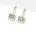 Vermeil Labradorite Baguette 3 ring Earwire Set of 2 pieces