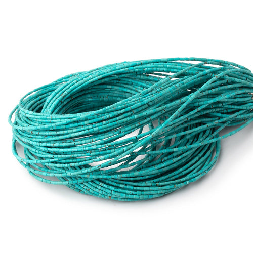 1mm Turquoise Howlite Plain Tube Beads 15.5 inch 350 pieces