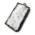 46x28mm Black Gold Leafed White Drusy Freeform Pendant 1 piece