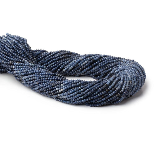 2mm Shaded Blue Sapphire Micro Faceted Round 12.5 inch 185 Beads